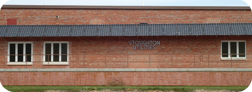 The Stoughton Utilities building at 600 South Fourth Street features 34 photovoltaic solar panels.